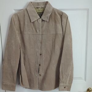 Tan Suede Button-Up Jacket